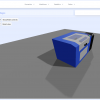 Page web avec le modèle 3D d'une découpeuse laser et sa description textuelle sur le côté gauche