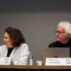 François Ansermet et Ariane Bazan pendant le débat style Oxford