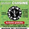 affiche atelier cuisine du 1er juin