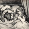 Le loup par Gustave Doré dans son illustration du « Petit Chaperon rouge ». Wikimedia