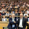Olivier Festor, Directeur de TELECOM Nancy et Grégory Wintrebert, Directeur de la division Retail et Normandie Nord Est chez Sopra Steria devant la promotion 2022 de TELECOM Nancy.