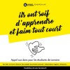 Affiche pour l'appel aux dons de la Fondation NIT ayant pour slogan : "Ils ont soif d'apprendre et faim tout court"