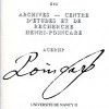 Couverture du livret d'inauguration des Archives Henri-Poincaré