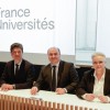 Le nouveau Bureau de France Universités, de gauche à droite : Jean-François Huchet, vice-président ; Lamri Adoui, président ; Hélène Boulanger vice-présidente ©France Universités