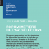 Affiche du forum des métiers de l'architecture