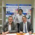 (De gauche à droite) Pierre Mutzenhardt, président de l’Université de Lorraine, Jean-Marc Montel, directeur de l’ENSG et Olivier Peyret, vice-président de Schlumberger