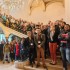 Les organisateurs et participants du workshop réunis pour une photo de groupe dans l'un des escaliers de l'abbaye.