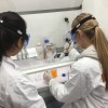 Duex étudiantes analyse une tique au Laboratoire Tous Chercheurs de Nancy