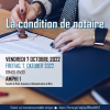 Affiche de la journée d'étude La condition de notaire_7 octobre 2022