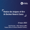 Remise des insignes et titre de docteur honoris causa