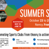 L'école d'été Health Promoting Sports Clubs Summer School propose de former les jeunes professionnels à la promotion de la santé dans les organisations sportives. Inscriptions: https://hpsc.event.univ-lorraine.fr/resource/page/id/17