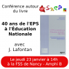 [Conférence] Les 40 ans de l'EPS à l'Éducation Nationale (jeudi 23 janvier - 14h - UFR STAPS Nancy)