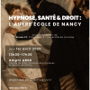 Affiche de la journée d'étude consacrée à l'Hypnose, santé et droit