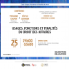 Affiche de la conférence Usages, fonctions et finalités du droit des affaires