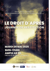 Vers l'article [Retour sur] la journée de restitution du projet « Le Droit d’après »