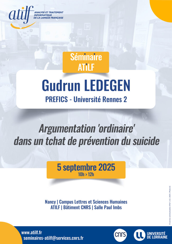 Affiche séminaire ATILF