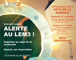 Vers l'article [Escape Game] Alerte au LEM3 : enquête au cœur de la recherche