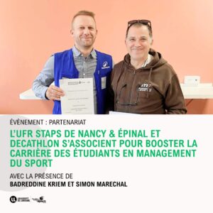 Vers l'article L’UFR STAPS de Nancy & Épinal et Decathlon s’associent pour booster la carrière des étudiants en management du sport