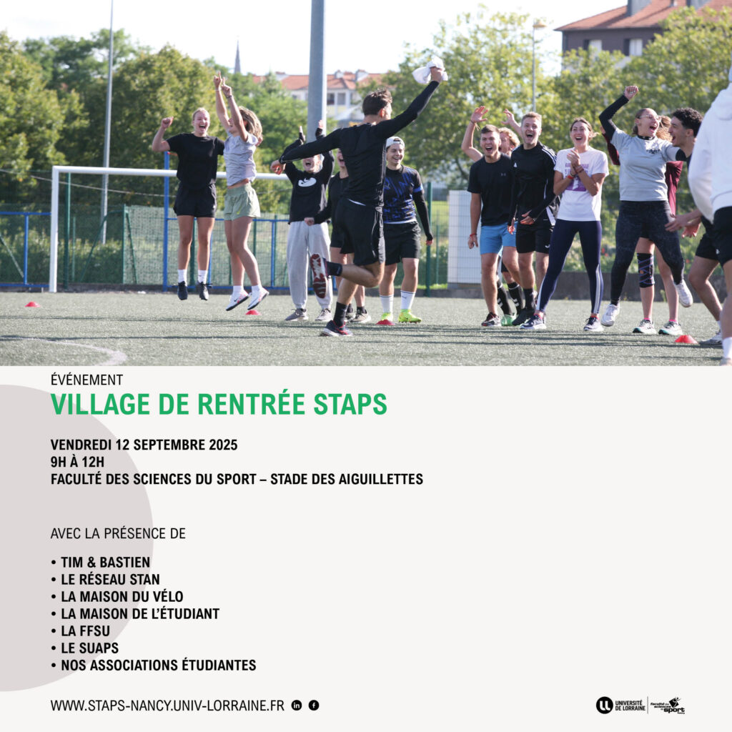 Découvrez le Village de Rentrée STAPS pour la rentrée universitaire ! (vendredi 12 septembre 2025)
