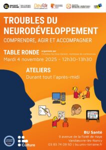 Vers l'article [Table ronde] Troubles du neurodéveloppement : comprendre, agir et accompagner, à la BU Santé