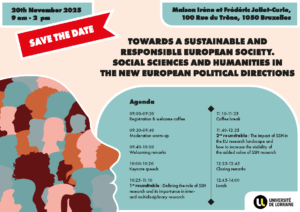 Vers l'article Évènement sur la place et le rôle de la recherche en sciences humaines et sociales (SHS) dans les nouvelles orientations européennes