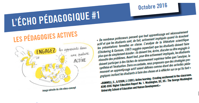 Premier numéro de l’Écho Pédagogique proposé par le SU2IP