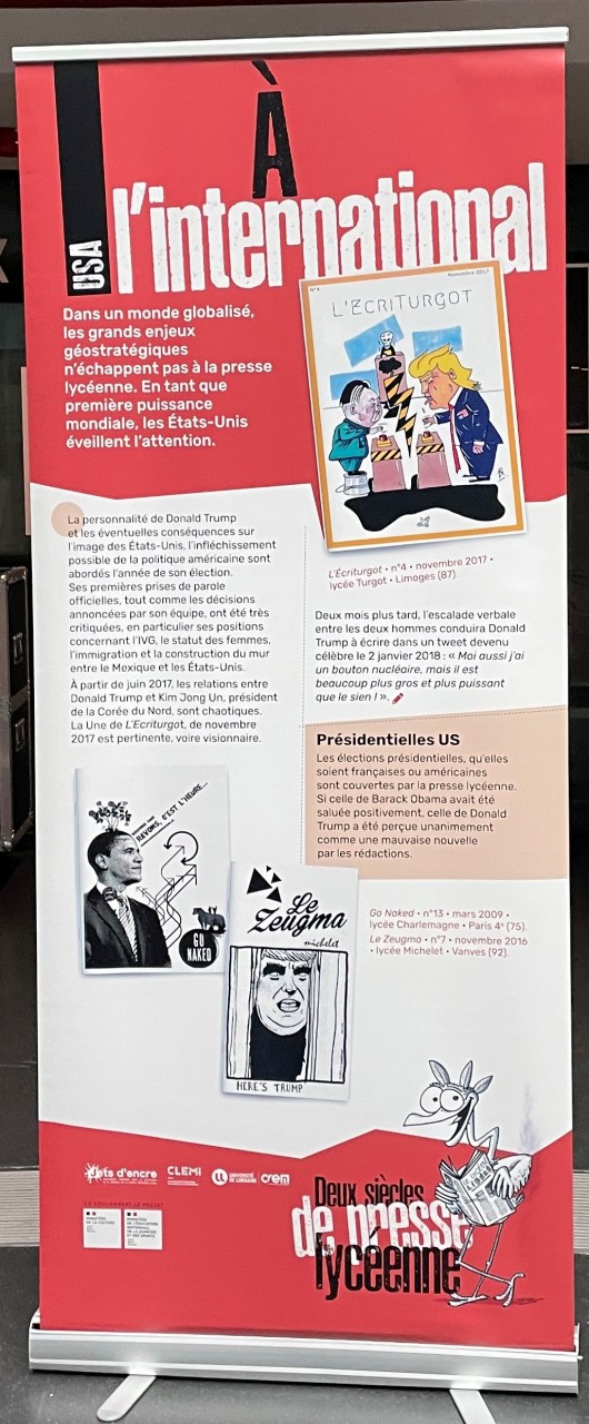 panneau de l'exposition "Deux siècles de presse lycéenne"